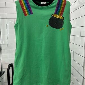 QOS St Pattys Day Dress with Rainbow & Pot of Gold/ PLEASE SEE PICS